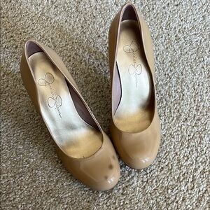 Jessica Simpson Nude Patent Leather Pumps